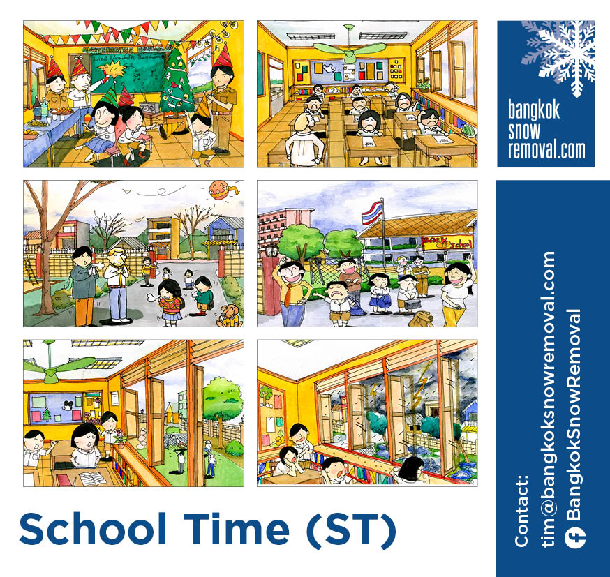 Six scenes featuring school life as the year goes by for young students in a romanticized Thai elementary school.